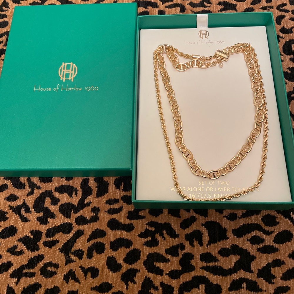 House of Harlow 1960 Two Gold Tone Chains